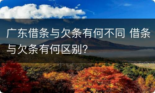 广东借条与欠条有何不同 借条与欠条有何区别? 广东借条与欠条有何不同 借条与欠条有何区别?