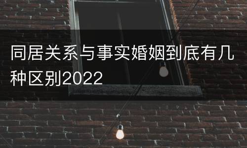 同居关系与事实婚姻到底有几种区别2022