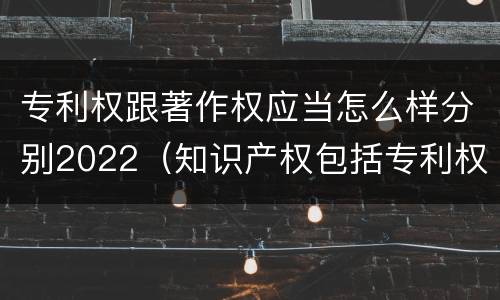 专利权跟著作权应当怎么样分别2022（知识产权包括专利权和著作权吗）