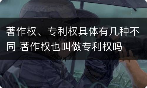 著作权、专利权具体有几种不同 著作权也叫做专利权吗