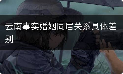 云南事实婚姻同居关系具体差别