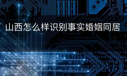 山西怎么样识别事实婚姻同居