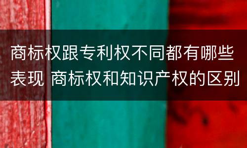 商标权跟专利权不同都有哪些表现 商标权和知识产权的区别