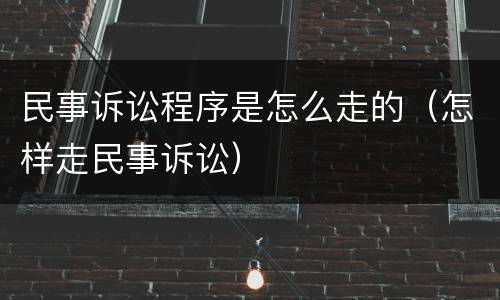 民事诉讼程序是怎么走的（怎样走民事诉讼）