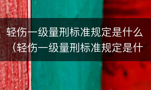 轻伤一级量刑标准规定是什么（轻伤一级量刑标准规定是什么样的）