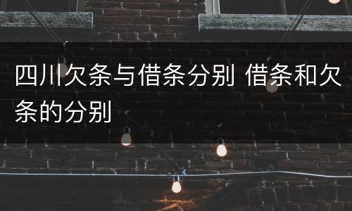四川欠条与借条分别 借条和欠条的分别