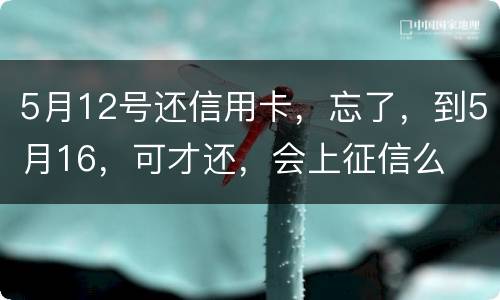 5月12号还信用卡，忘了，到5月16，可才还，会上征信么