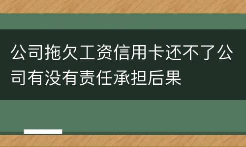 公司拖欠工资信用卡还不了公司有没有责任承担后果