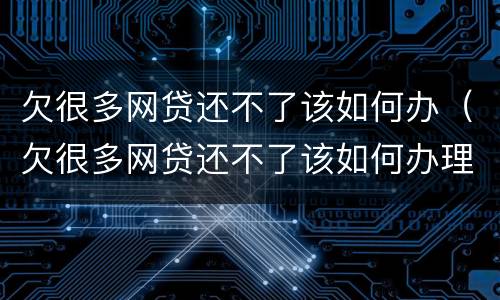 欠很多网贷还不了该如何办（欠很多网贷还不了该如何办理）