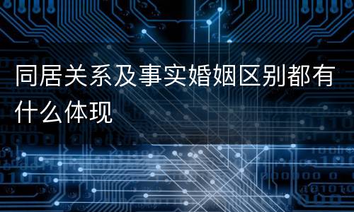 同居关系及事实婚姻区别都有什么体现 同居关系及事实婚姻区别都有什么体现