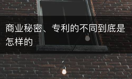 商业秘密、专利的不同到底是怎样的