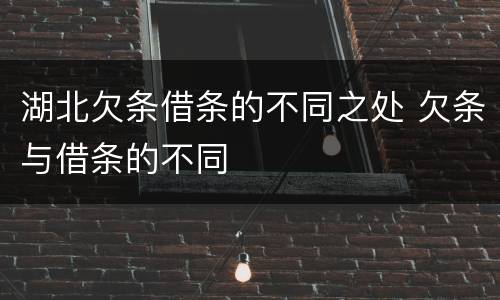 湖北欠条借条的不同之处 欠条与借条的不同