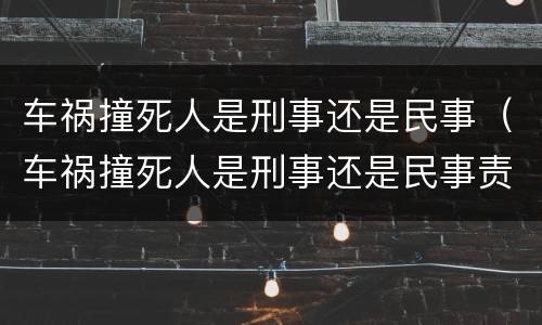 车祸撞死人是刑事还是民事（车祸撞死人是刑事还是民事责任）