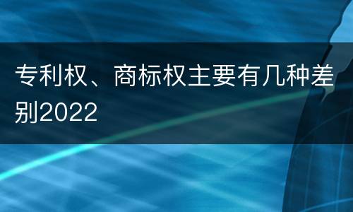 专利权、商标权主要有几种差别2022