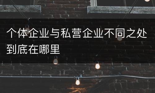 个体企业与私营企业不同之处到底在哪里