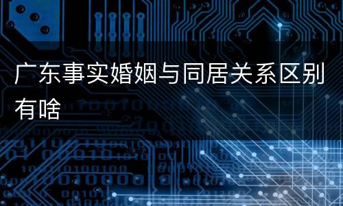广东事实婚姻与同居关系区别有啥