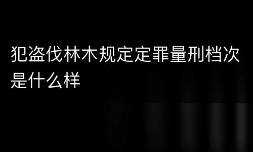 犯盗伐林木规定定罪量刑档次是什么样