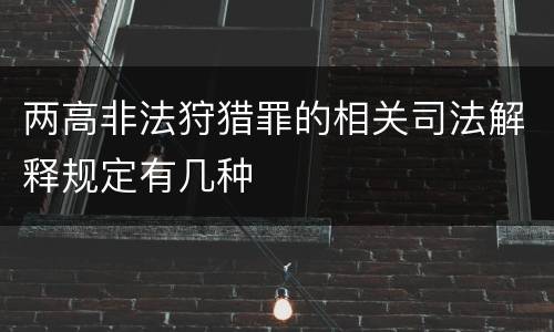 两高非法狩猎罪的相关司法解释规定有几种