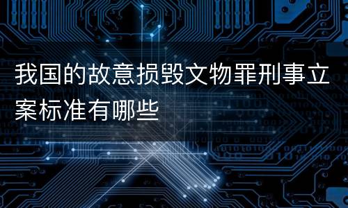 我国的故意损毁文物罪刑事立案标准有哪些