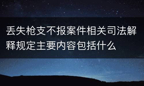 丢失枪支不报案件相关司法解释规定主要内容包括什么