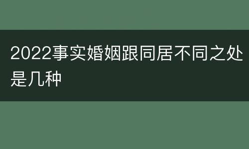2022事实婚姻跟同居不同之处是几种