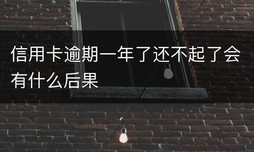 信用卡逾期一年了还不起了会有什么后果