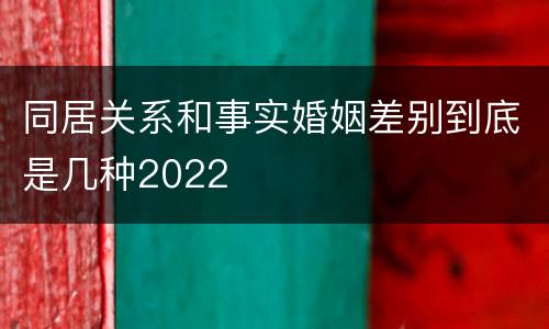 同居关系和事实婚姻差别到底是几种2022