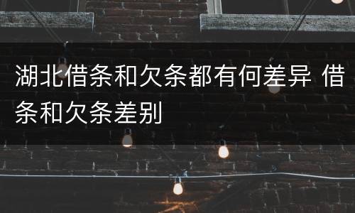 湖北借条和欠条都有何差异 借条和欠条差别