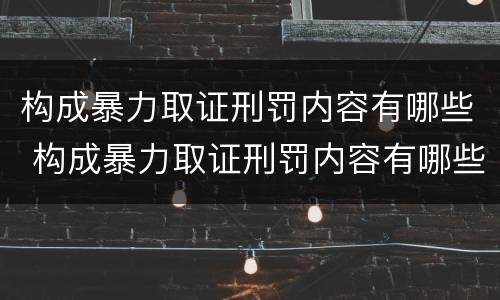 构成暴力取证刑罚内容有哪些 构成暴力取证刑罚内容有哪些呢