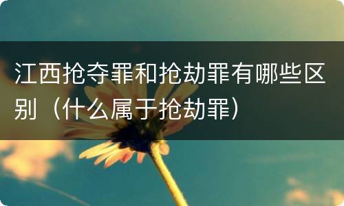 江西抢夺罪和抢劫罪有哪些区别（什么属于抢劫罪）