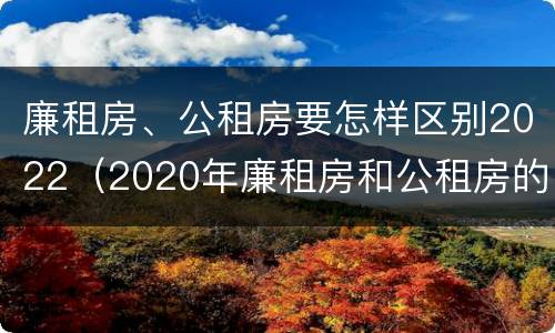 廉租房、公租房要怎样区别2022（2020年廉租房和公租房的区别）