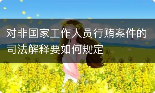 对非国家工作人员行贿案件的司法解释要如何规定