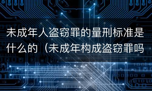 未成年人盗窃罪的量刑标准是什么的（未成年构成盗窃罪吗）