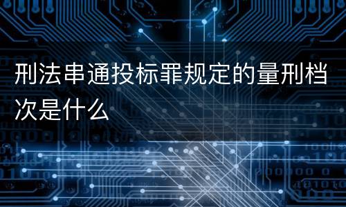 刑法串通投标罪规定的量刑档次是什么