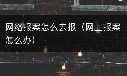 网络报案怎么去报（网上报案怎么办）