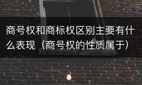 商号权和商标权区别主要有什么表现（商号权的性质属于）