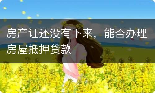 房产证还没有下来，能否办理房屋抵押贷款