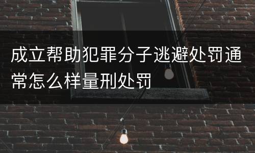 成立帮助犯罪分子逃避处罚通常怎么样量刑处罚