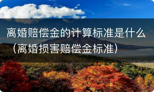 离婚赔偿金的计算标准是什么（离婚损害赔偿金标准）