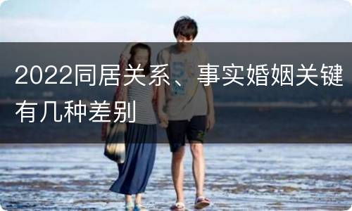 2022同居关系、事实婚姻关键有几种差别