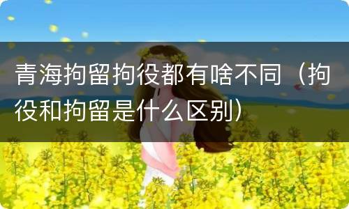 青海拘留拘役都有啥不同（拘役和拘留是什么区别）