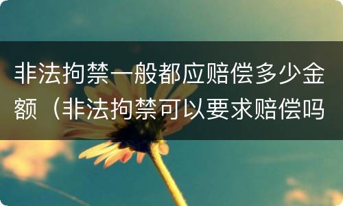非法拘禁一般都应赔偿多少金额（非法拘禁可以要求赔偿吗）