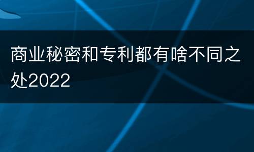 商业秘密和专利都有啥不同之处2022