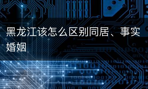 黑龙江该怎么区别同居、事实婚姻