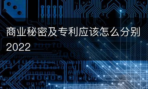 商业秘密及专利应该怎么分别2022