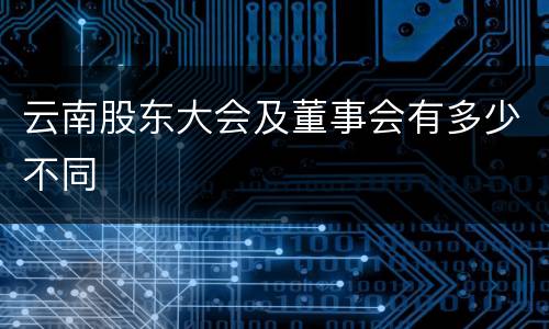 云南股东大会及董事会有多少不同