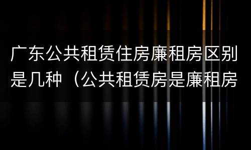 广东公共租赁住房廉租房区别是几种（公共租赁房是廉租房吗）