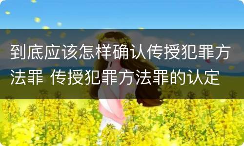 到底应该怎样确认传授犯罪方法罪 传授犯罪方法罪的认定