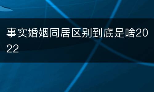 事实婚姻同居区别到底是啥2022