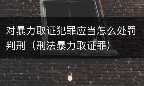 对暴力取证犯罪应当怎么处罚判刑（刑法暴力取证罪）